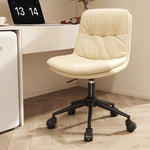 Contemporary Nordic Leather Steel Desk Chair Backrest Armless For Home Office