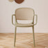 Contemporary Simplicity Rattan Plastic Dining Chair Backrest Armrest For Dining Room