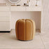 Contemporary Scandinavian Pumpkin Shape Flannelette Solid Wood Vanity Stool Backless Armless For Bedroom