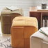 Contemporary Nordic Square Cube Corduroy Solid Wood Footstool Backless Armless For Living Room