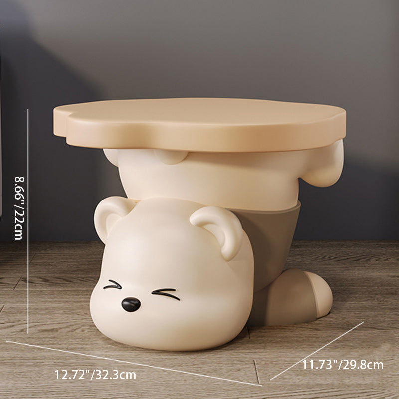 Contemporary Creative Bear Resin Footstool Backless Armless For Living Room