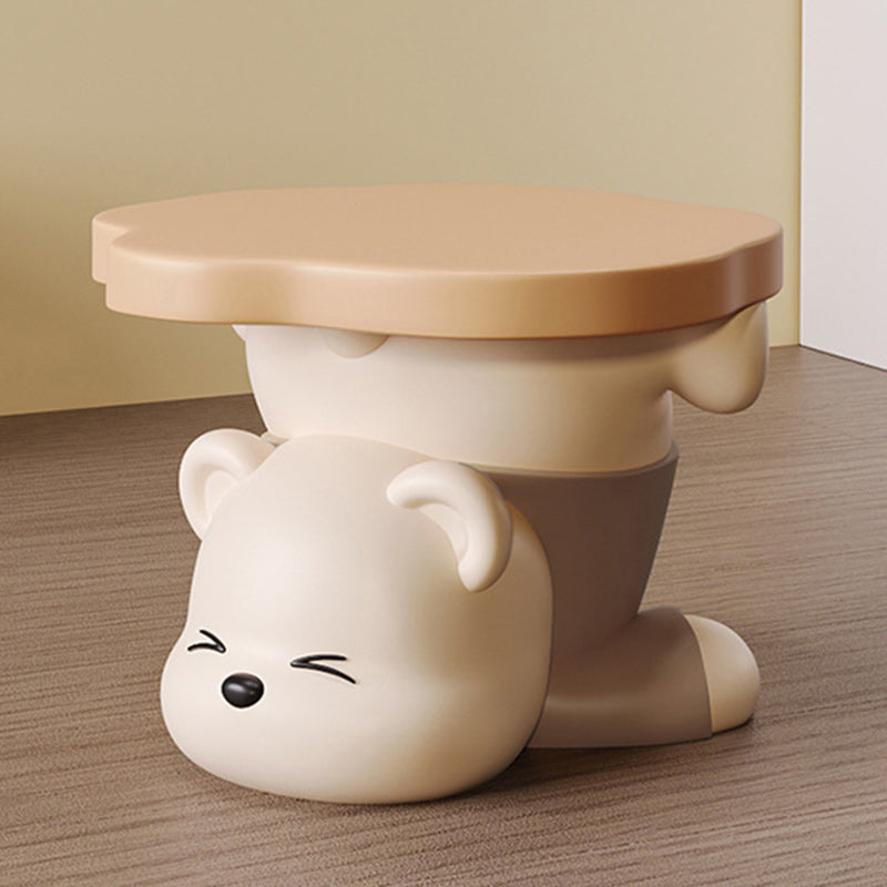 Contemporary Creative Bear Resin Footstool Backless Armless For Living Room