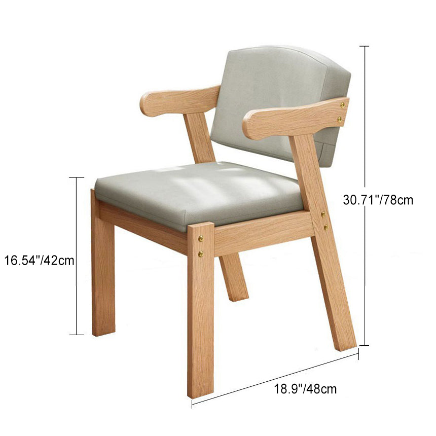 Contemporary Nordic Fabric Solid Wood Desk Chair Backrest Armrest For Home Office