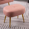 Contemporary Nordic Rectangle Technology Fabric Steel Footstool Backless Armless For Living Room