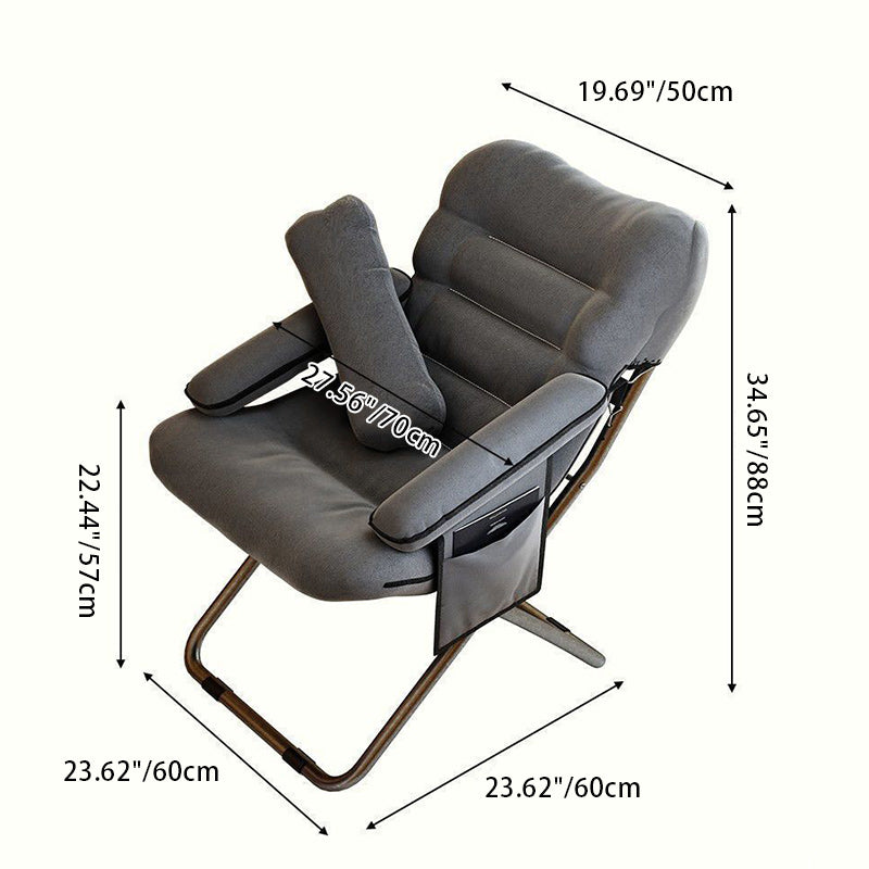 Modern Simplicity Flannelette Steel Desk Chair Backrest Armrest For Home Office