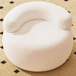 Modern Simplicity Cream Lambswool Solid Wood Low Stool Backrest Armless For Living Room