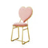 Contemporary Creative Carbon Steel Flannelette Heart Shape Dining Chair Backrest Armless For Dining Room