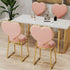 Contemporary Creative Carbon Steel Flannelette Heart Shape Dining Chair Backrest Armless For Dining Room