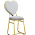 Contemporary Creative Carbon Steel Flannelette Heart Shape Dining Chair Backrest Armless For Dining Room