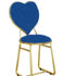 Contemporary Creative Carbon Steel Flannelette Heart Shape Dining Chair Backrest Armless For Dining Room