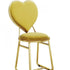 Contemporary Creative Carbon Steel Flannelette Heart Shape Dining Chair Backrest Armless For Dining Room