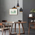 Contemporary Simplicity Round Wood Iron Base Dining Table For 5 Seats