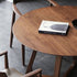 Contemporary Simplicity Round Wood Iron Base Dining Table For 5 Seats