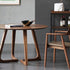 Contemporary Simplicity Round Wood Iron Base Dining Table For 5 Seats