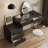 Modern Minimalist Rectangular Iron Wood Makeup Vanity 5 - Drawer For Bedroom