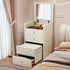 Modern Simplicity Leather Wood Makeup Vanity 2 - Drawer For Bedroom