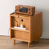 Contemporary Retro Cubic Square Cherry Wood Nightstand 1 - Drawer For Bedside