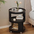 Modern Simplicity Cylinder Glass Iron Nightstand 2 - Tier For Bedroom