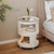 Modern Simplicity Cylinder Glass Iron Nightstand 2 - Tier For Bedroom