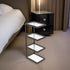 Contemporary Simplicity Glass Iron Side Table 3/4 - Tier For Living Room