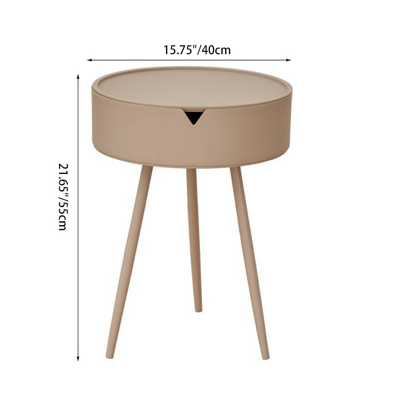 Modern Simplicity Round PP Stainless Steel Side Table 3 - Leg For Living Room