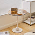 Modern Simplicity Round Glass Iron Stainless Steel Side Table 1 - Tray For Living Room