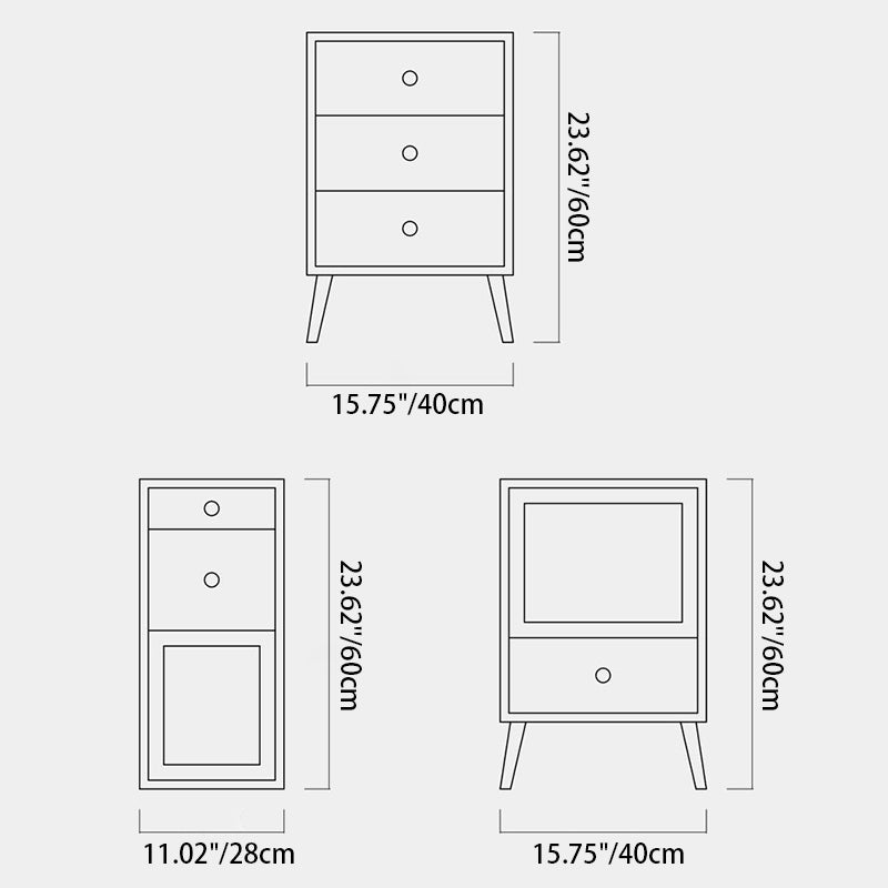 Contemporary Simplicity Rectangular Cube Rubber Wood Pine Side Table For Living Room