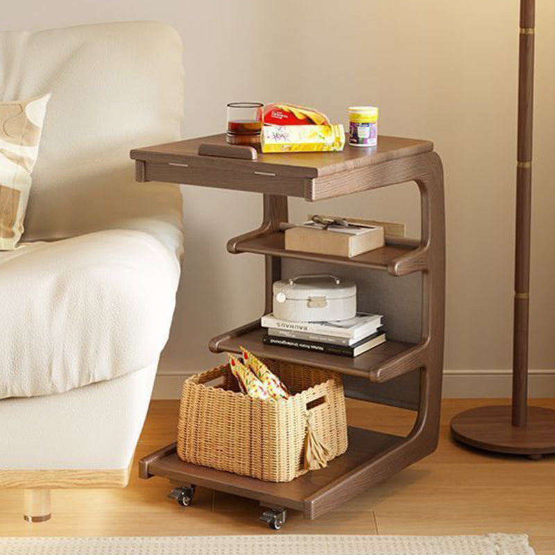 Modern Simplicity Rubber Wood Side Table 4 - Tier For Living Room