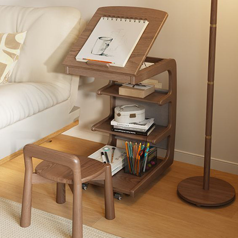 Modern Simplicity Rubber Wood Side Table 4 - Tier For Living Room