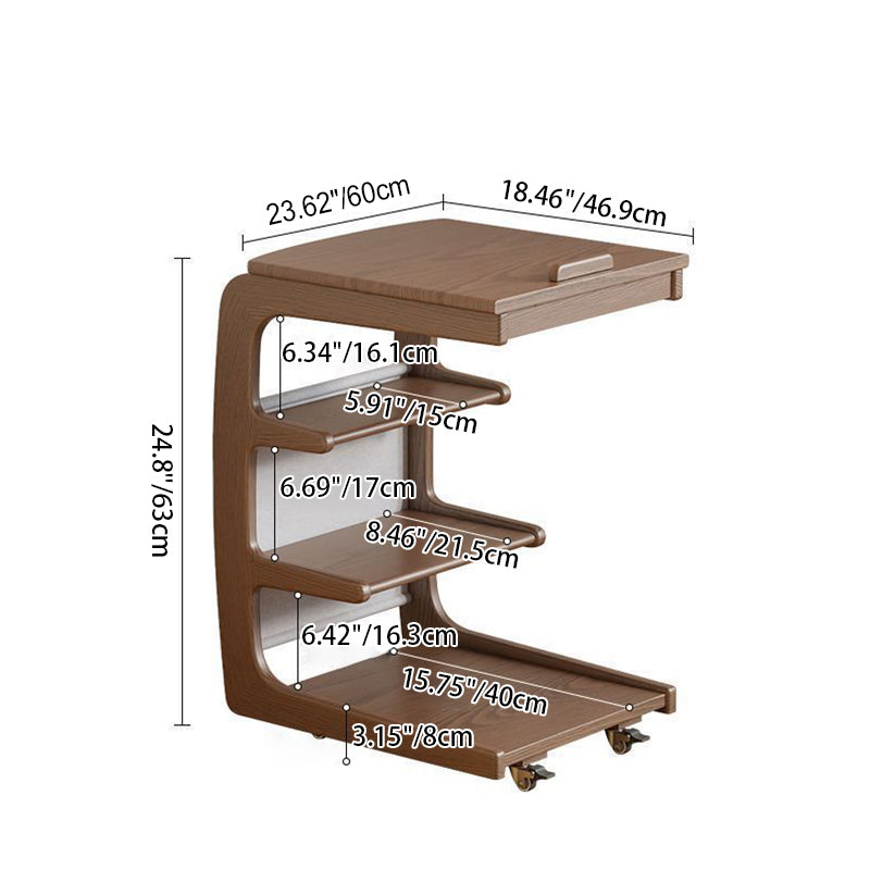 Modern Simplicity Rubber Wood Side Table 4 - Tier For Living Room