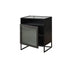 Modern Simplicity Cube Square Iron Glass Nightstand 3 - Cabinet For Bedroom