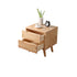 Modern Minimalist Cubic Square Rubber Wood Side Table 1/2 - Drawer For Living Room