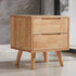 Modern Minimalist Cubic Square Rubber Wood Side Table 1/2 - Drawer For Living Room