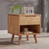 Modern Minimalist Cubic Square Rubber Wood Side Table 1/2 - Drawer For Living Room