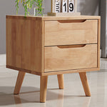 Modern Minimalist Cubic Square Rubber Wood Side Table 1/2 - Drawer For Living Room