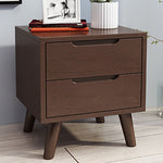 Modern Minimalist Cubic Square Rubber Wood Side Table 1/2 - Drawer For Living Room