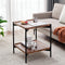 Contemporary Nordic Square Medium Density Fiberboard Iron Coffee Table 2 - Tier For Living Room