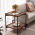 Contemporary Nordic Square Medium Density Fiberboard Iron Coffee Table 2 - Tier For Living Room