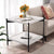 Contemporary Nordic Square Medium Density Fiberboard Iron Coffee Table 2 - Tier For Living Room