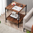 Contemporary Nordic Square Medium Density Fiberboard Iron Coffee Table 2 - Tier For Living Room