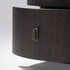 Modern Art Deco Cylinder Smoked Wood Stainless Steel Nightstand 2 - Drawer For Bedroom