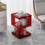 Contemporary Nordic Geometry Acrylic Side Table 3 - Tier For Living Room