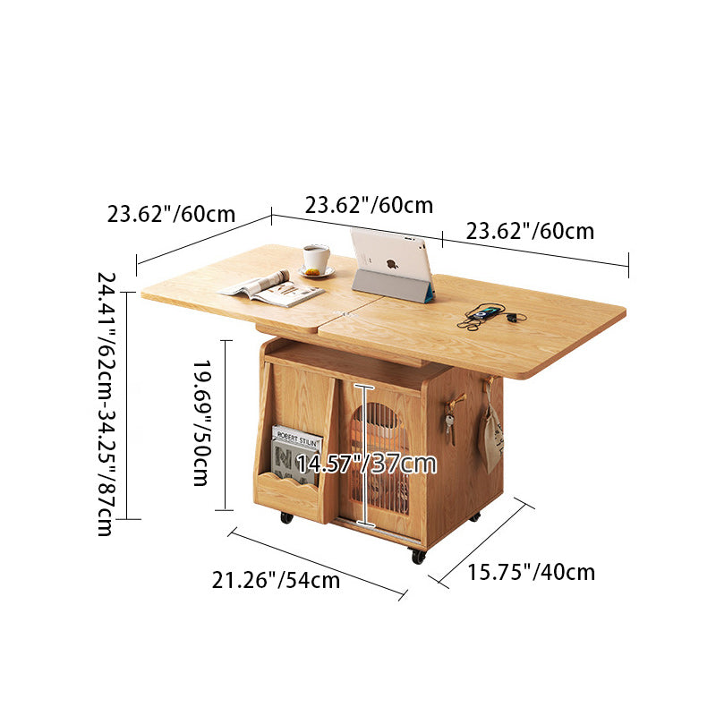 Contemporary Creative Solid Wood Glass Carbon Steel Coffee Table 2 - Cabinet For Living Room