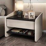 Contemporary Scandinavian Medium Density Fiberboard Nightstand 1 - Drawer For Bedroom