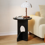 Contemporary Nordic Round Oak Solid Wood Side Table 1 - Tier For Living Room