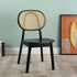 Contemporary Scandinavian Square Rubberwood Rattan Dining Chair Backrest For Dining Room
