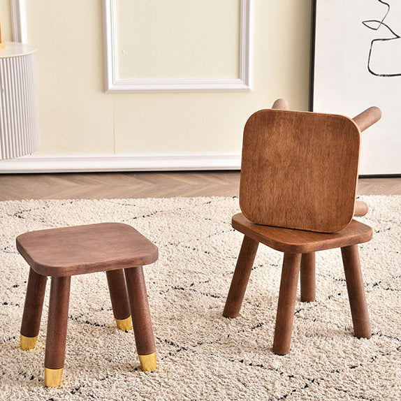 Modern Minimalist Square Wooden Low Stool For Living Room