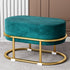 Modern Minimalist Long Oval Velvet Fabric Steel Frame Low Stool For Living Room