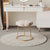 Modern Minimalist Floral Velvet Steel Frame Vanity Stool For Bedroom