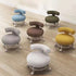 Modern Minimalist Round Upholstered Lambswool Steel Frame Low Stool Curved Backrest For Living Room